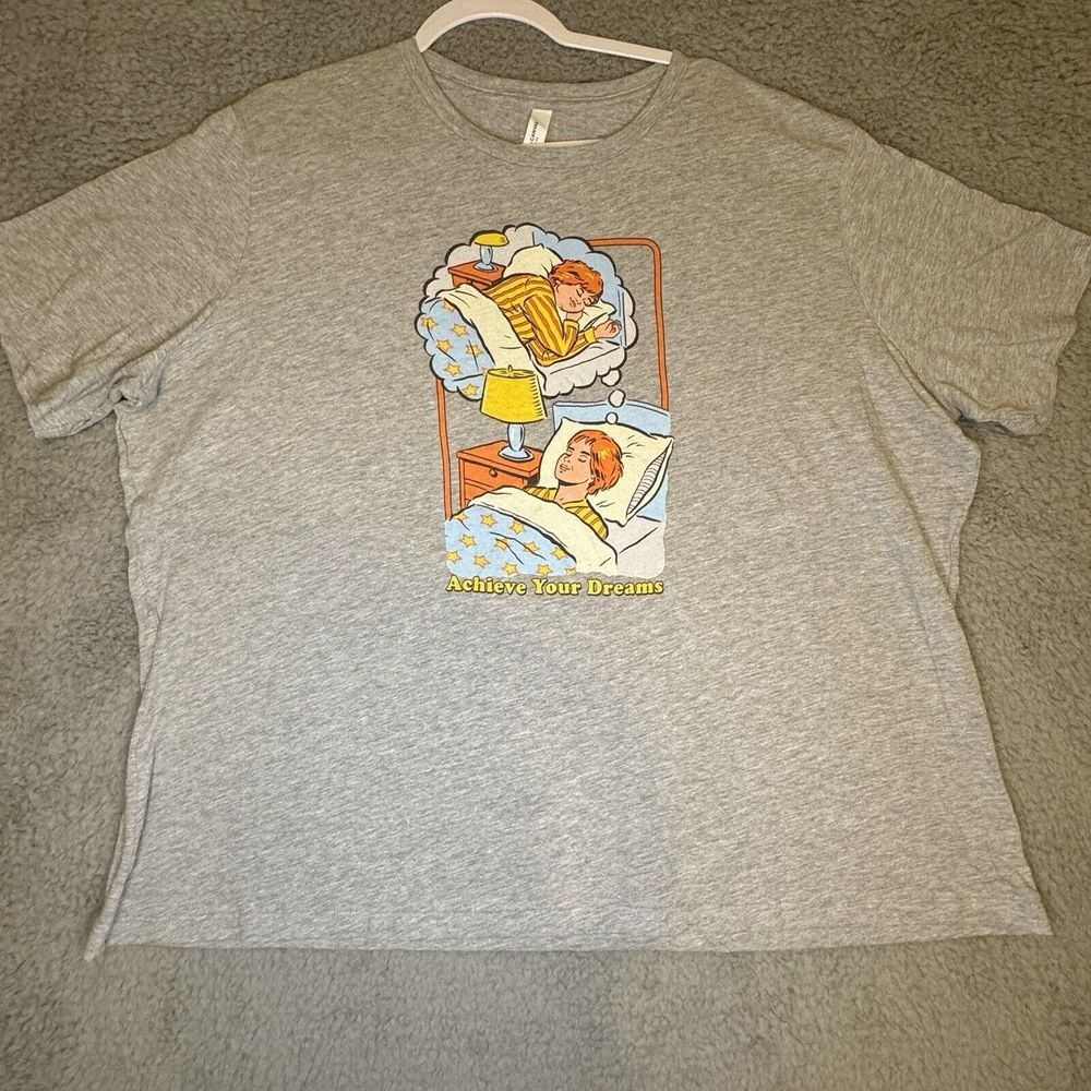 Achieve Your Dreams‎ Women's Gray Short Sleeve Printed T Shirt Size 3XL NWOT